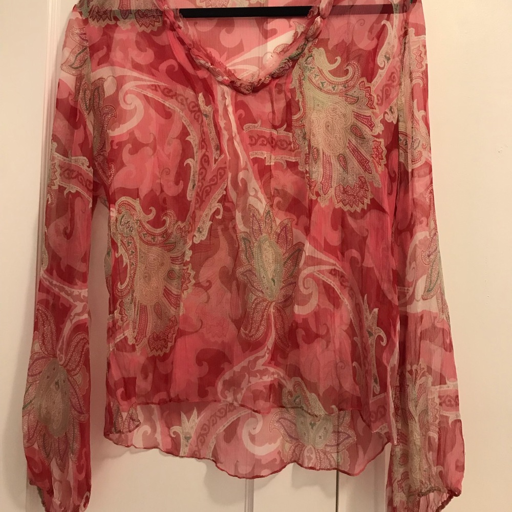 Elie Tahari Sheer Blouse